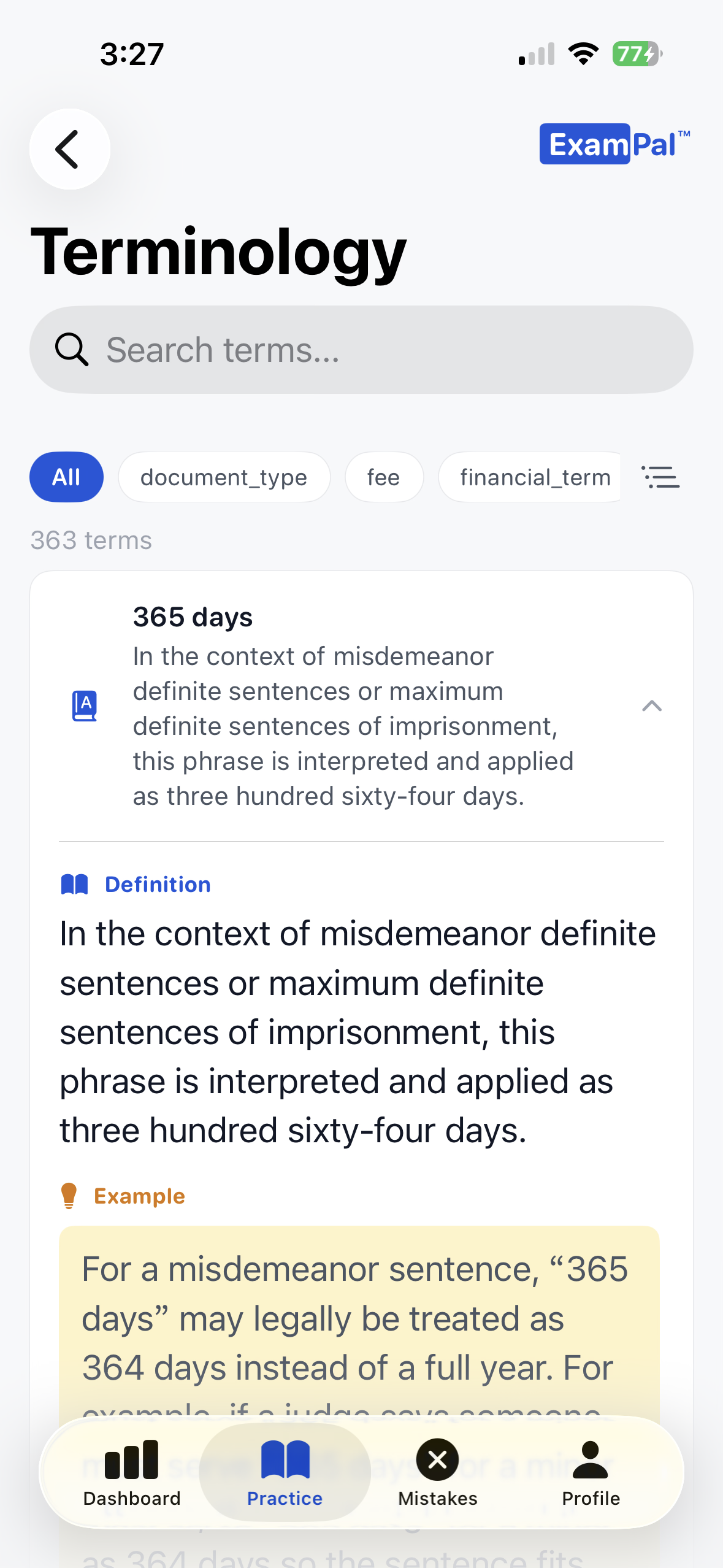 Terminology Dictionary screenshot
